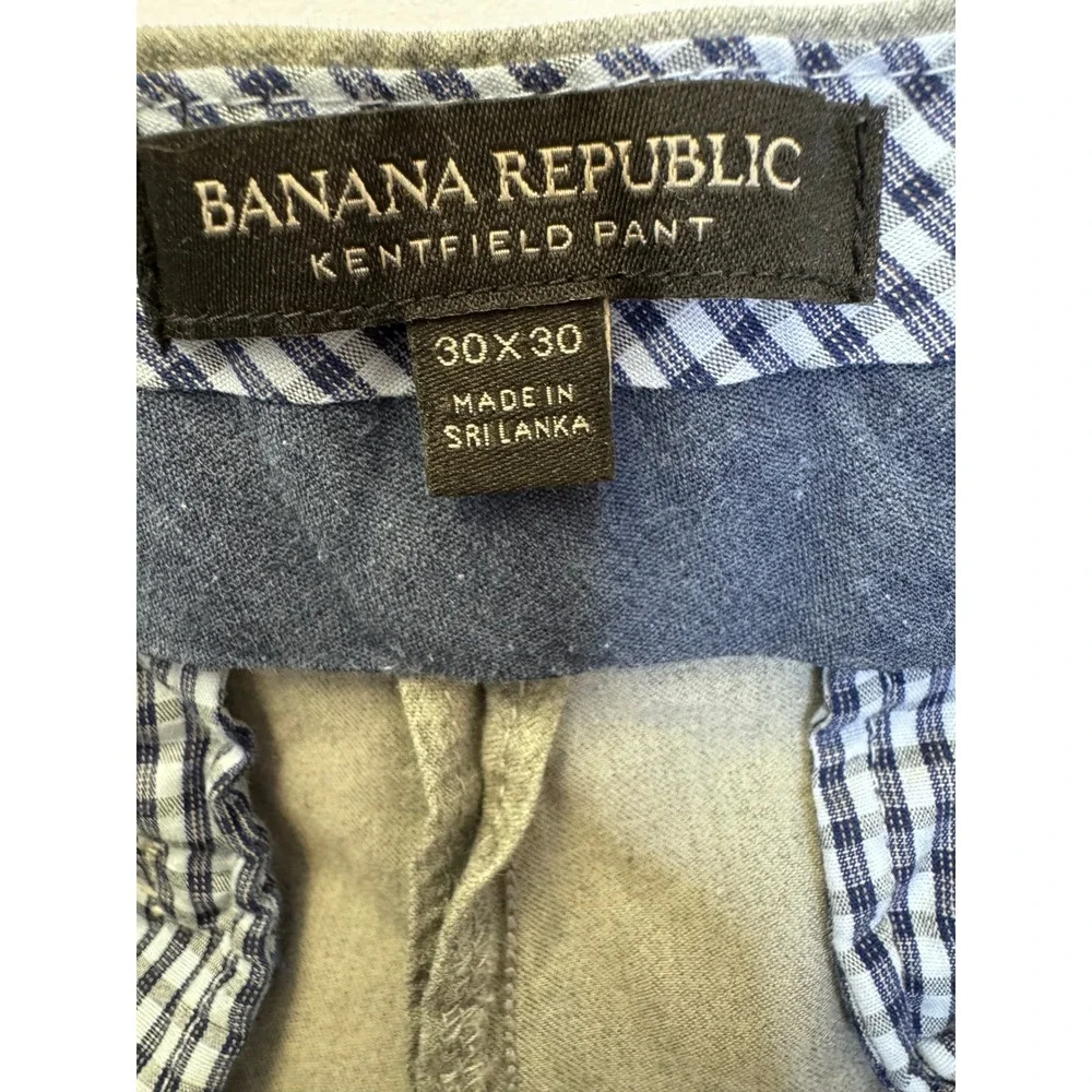 Banana Republic Kentfield Pant Mens 30x30 Gray Cotton Chino Slim Straight Slacks